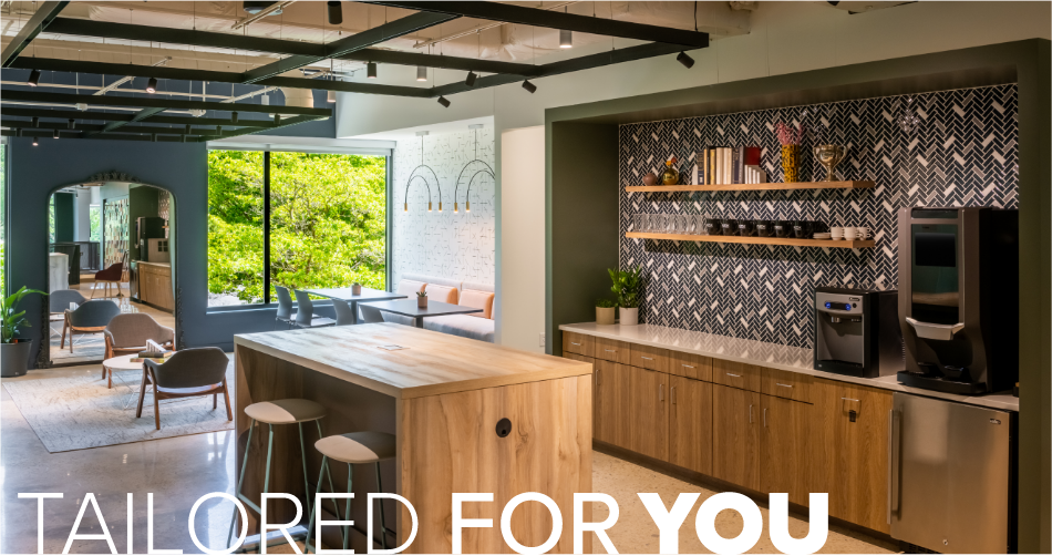 Tailored for you - refreshment area at Flex at Chesterbrook